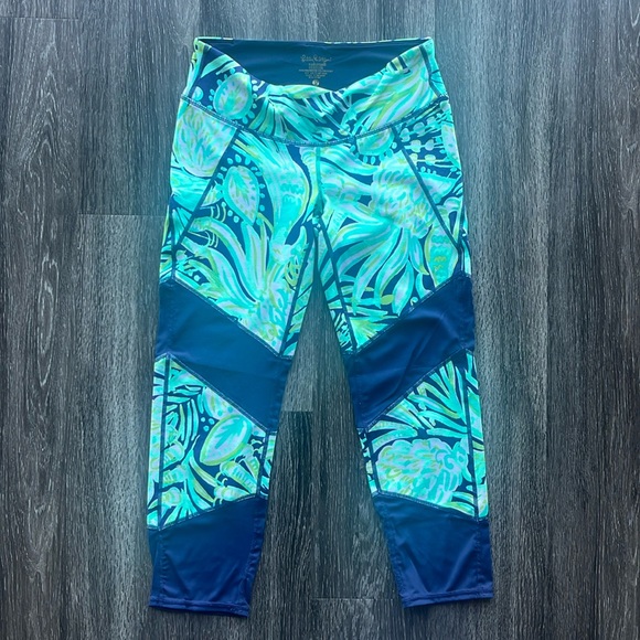 Lilly Pulitzer Thea Cropped Leggings | Party Like a Flock Star | Size S - Picture 2 of 12